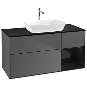 Villeroy and Boch Finion Villeroy and Boch Finion G832PHGK 120cm, cover plate black matt, Emotion, shelves Glossy black lacquer, anthracite matt