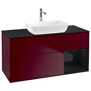 Villeroy and Boch Finion Villeroy and Boch Finion G832PHHB 120cm, cover plate black matt, Emotion, shelves Glossy black lacquer, Peony Matt