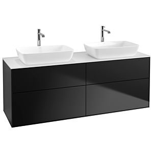 Villeroy und Boch Finion Waschtischunterschrank G84100PD 160x60,3cm, Emotion, Abdeckplatte white matt, Black matt lacquer