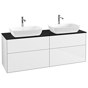 Villeroy und Boch Finion Waschtischunterschrank G84200GF 160x60,3cm, Emotion, Abdeckplatte black matt, Glossy white lacquer