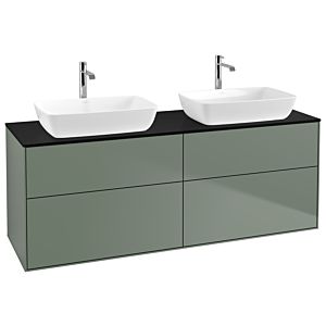 Villeroy und Boch Finion Waschtischunterschrank G84200GM 160x60,3cm, Emotion, Abdeckplatte black matt, Olive Matt Lacquer