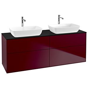 Villeroy et Boch Finion G84200HB 160x60.3cm, Emotion, plaque de recouvrement noir mat, Peony Matt