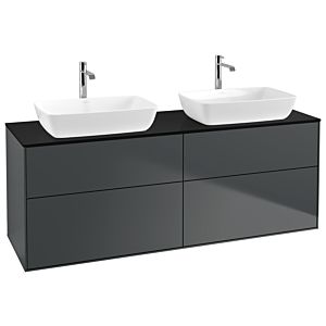 Villeroy und Boch Finion Waschtischunterschrank G84200HG 160x60,3cm, Emotion, Abdeckplatte black matt, Midnight Blue Matt Lacquer