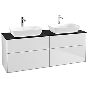 Villeroy und Boch Finion Waschtischunterschrank G84200MT 160x60,3cm, Emotion, Abdeckplatte black matt, White matt lacquer