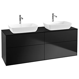Villeroy und Boch Finion Waschtischunterschrank G84200PD 160x60,3cm, Emotion, Abdeckplatte black matt, Black matt lacquer
