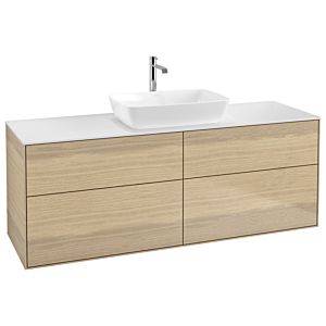 Villeroy et Boch Finion G85100PC 160x60.3cm, Emotion, plaque de recouvrement blanc mat, Oak Veneer