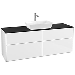 Villeroy und Boch Finion Waschtischunterschrank G85200GF 160x60,3cm, Emotion, Abdeckplatte black matt, Glossy white lacquer