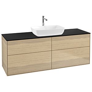 Villeroy et Boch Finion G85200PC 160x60.3cm, Emotion, plaque de recouvrement noir mat, Oak Veneer