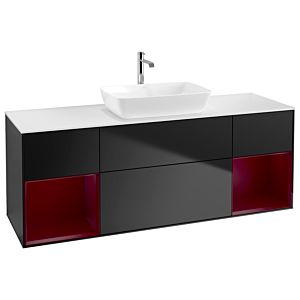 Villeroy and Boch Finion Villeroy and Boch Finion G861HBPD 160cm, cover plate matt white, Emotion, shelves Peony matt lacquer, black matt lacquer