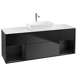 Villeroy and Boch Finion Villeroy and Boch Finion G861PDPD 160cm, cover plate white matt, Emotion, shelves black matt lacquer, black matt lacquer