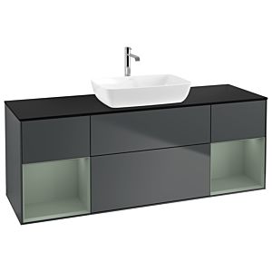 Villeroy and Boch Finion Villeroy and Boch Finion G862GMHG 160cm, cover plate black matt, Emotion, shelves olive matt lacquer, Midnight Blue Matt Lacquer