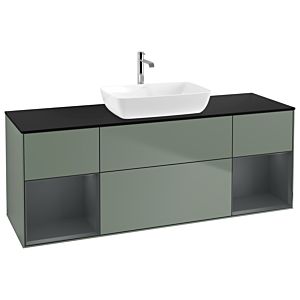 Villeroy and Boch Finion Villeroy and Boch Finion G862HGGM 160cm, cover plate black matt, Emotion, shelves Midnight matt lacquer, Olive Matt Lacquer