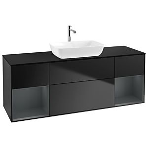 Villeroy and Boch Finion Villeroy and Boch Finion G862HGPD 160cm, cover plate black matt, Emotion, shelves Midnight matt lacquer, Black matt lacquer