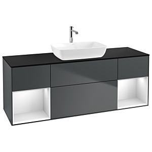 Villeroy and Boch Finion Villeroy and Boch Finion G862MTHG 160cm, cover plate black matt, Emotion, shelves white matt lacquer, Midnight Blue Matt Lacquer