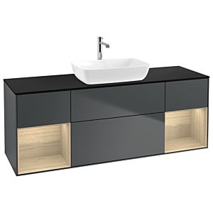 Villeroy and Boch Finion Villeroy and Boch Finion G862PCHG 160cm, cover plate black matt, Emotion, shelves Oak Veneer , Midnight Blue Matt Lacquer