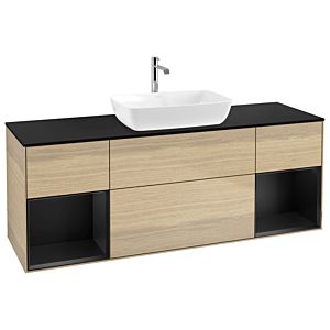Villeroy et Boch Finion Villeroy et Boch G862PDPC 160cm, plaque de finition noir mat, Emotion, étagères laqué noir mat, Oak Veneer