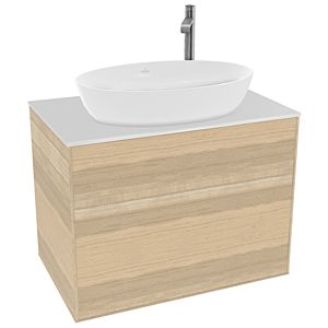 Villeroy et Boch Finion G87100PC 80x60.3cm, Emotion, plaque de recouvrement blanc mat, Oak Veneer
