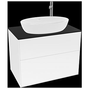 Villeroy et Boch Finion Villeroy et Boch G87200GF 80x60,3 cm, Emotion, plaque de recouvrement noir mat, laqué blanc brillant