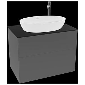 Villeroy und Boch Finion Waschtischunterschrank G87200GK 80x60,3cm, Emotion, Abdeckplatte black matt, Anthracite matt