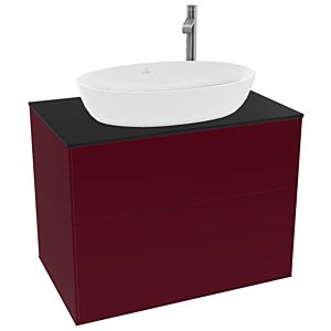 Villeroy et Boch Finion Villeroy et Boch G87200HB 80x60.3cm, Emotion, plaque de recouvrement noir mat, Peony Matt