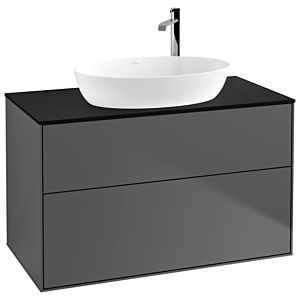 Villeroy und Boch Finion Waschtischunterschrank G88200GK 100x60,3cm, Emotion, Abdeckplatte black matt, Anthracite matt