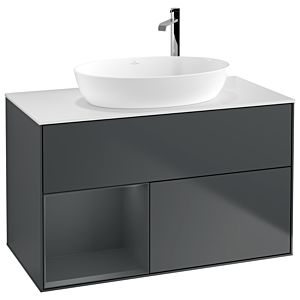 Villeroy and Boch Finion Villeroy and Boch Finion G891HGHG 100cm, cover plate white matt, Emotion, shelves Midnight matt lacquer, Midnight Blue Matt Lacquer