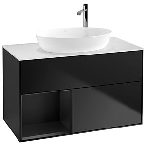 Villeroy and Boch Finion Villeroy and Boch Finion G891PDPD 100cm, cover plate white matt, Emotion, shelves Black matt lacquer, Black matt lacquer