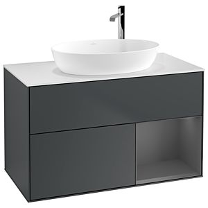 Villeroy and Boch Finion Villeroy and Boch Finion G901GKHG 100cm, cover plate white matt, Emotion, shelves anthracite matt lacquer, midnight Blue Matt Lacquer