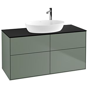 Villeroy et Boch Finion Villeroy et Boch vasque G91200GM 120x60,3 cm, Emotion, plaque de recouvrement noir mat, Olive Matt Lacquer