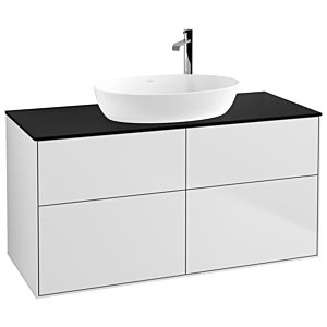 Villeroy et Boch Finion Villeroy et Boch G91200MT 120x60.3cm, Emotion, plaque de recouvrement noir mat, laqué blanc mat