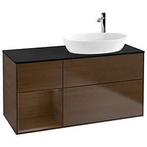 Villeroy and Boch Finion Villeroy and Boch Finion G922GNGN 120cm, cover plate black matt, Emotion, shelves Walnut Veneer , Walnut Veneer veneer