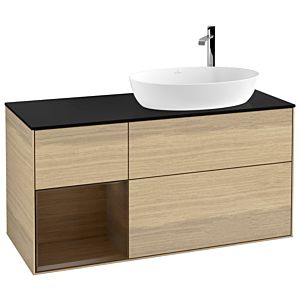 Villeroy et Boch Finion Villeroy et Boch G922GNPC 120cm, plaque de finition noir mat, émotion, étagères Walnut Veneer , Oak Veneer