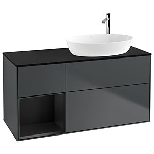 Villeroy and Boch Finion Villeroy and Boch Finion G922PDHG 120cm, cover plate black matt, Emotion, shelves black matt lacquer, midnight Blue Matt Lacquer
