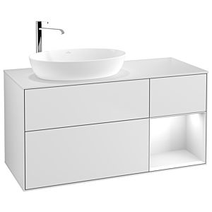 Villeroy and Boch Finion Villeroy and Boch Finion G931GFMT 120cm, cover plate white matt, Emotion, shelves Glossy white lacquer, white matt lacquer