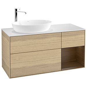 Villeroy und Boch Finion Waschtischunterschrank G931GNPC 120cm, Abdeckplatte white matt, Emotion, Regale Walnut Veneer, Oak Veneer