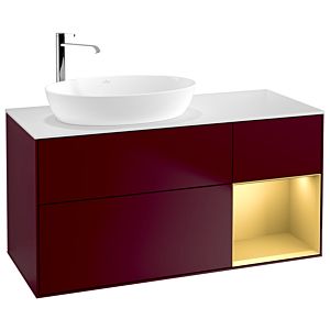 Villeroy and Boch Finion Villeroy and Boch Finion G931HFHB 120cm, cover plate white matt, Emotion, shelves gold matt lacquer, Peony Matt