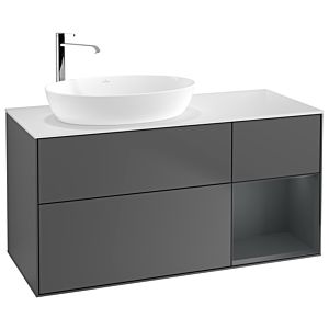 Villeroy et Boch Finion Villeroy et Boch G931HGGK 120cm, plaque de recouvrement blanc mat, Emotion, étagères Laque mat minuit, anthracite mat