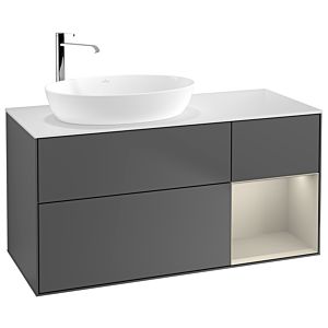 Villeroy and Boch Finion Villeroy and Boch Finion G931HHGK 120cm, cover plate white matt, Emotion, shelves sand matt lacquer, anthracite matt