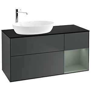 Villeroy and Boch Finion Villeroy and Boch Finion G932GMHG 120cm, cover plate black matt, Emotion, shelves olive matt lacquer, midnight Blue Matt Lacquer