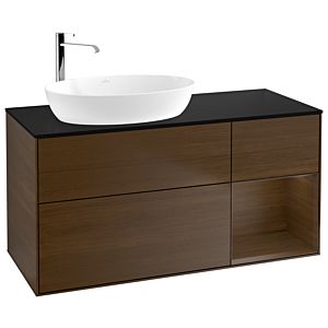 Villeroy and Boch Finion Villeroy and Boch Finion G932GNGN 120cm, cover plate black matt, Emotion, shelves Walnut Veneer , Walnut Veneer veneer