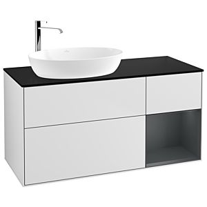 Villeroy and Boch Finion Villeroy and Boch Finion G932HGMT 120cm, cover plate black matt, Emotion, shelves midnight matt lacquer, white matt lacquer