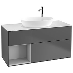 Villeroy and Boch Finion Villeroy and Boch Finion G941GJGK 120cm, cover plate white matt, Emotion, shelves light gray matt lacquer, anthracite matt