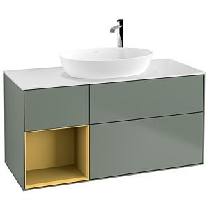 Villeroy and Boch Finion Villeroy and Boch Finion G941HFGM 120cm, cover plate white matt, Emotion, shelves gold matt lacquer, Olive Matt Lacquer