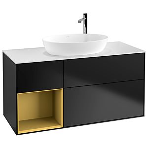 Villeroy and Boch Finion Villeroy and Boch Finion G941HFPD 120cm, cover plate white matt, Emotion, shelves gold matt lacquer, black matt lacquer