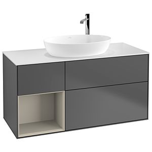 Villeroy and Boch Finion Villeroy and Boch Finion G941HHGK 120cm, cover plate white matt, Emotion, shelves sand matt lacquer, anthracite matt