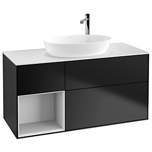 Villeroy and Boch Finion Villeroy and Boch Finion G941MTPD 120cm, cover plate white matt, Emotion, shelves white matt lacquer, black matt lacquer