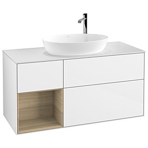 Villeroy and Boch Finion Villeroy and Boch Finion G941PCGF 120cm, cover plate white matt, Emotion, shelves Oak Veneer , glossy white lacquer