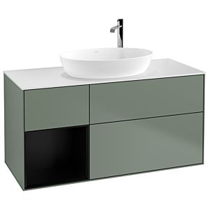 Villeroy and Boch Finion Villeroy and Boch Finion G941PDGM 120cm, cover plate white matt, Emotion, shelves black matt lacquer, Olive Matt Lacquer