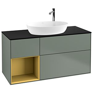 Villeroy and Boch Finion Villeroy and Boch Finion G942HFGM 120cm, cover plate black matt, Emotion, shelves gold matt lacquer, Olive Matt Lacquer