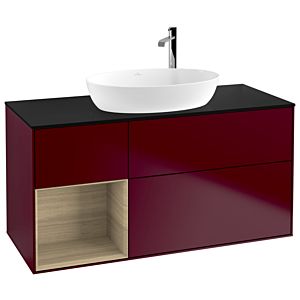 Villeroy and Boch Finion Villeroy and Boch Finion G942PCHB 120cm, cover plate black matt, Emotion, shelves Oak Veneer , Peony Matt